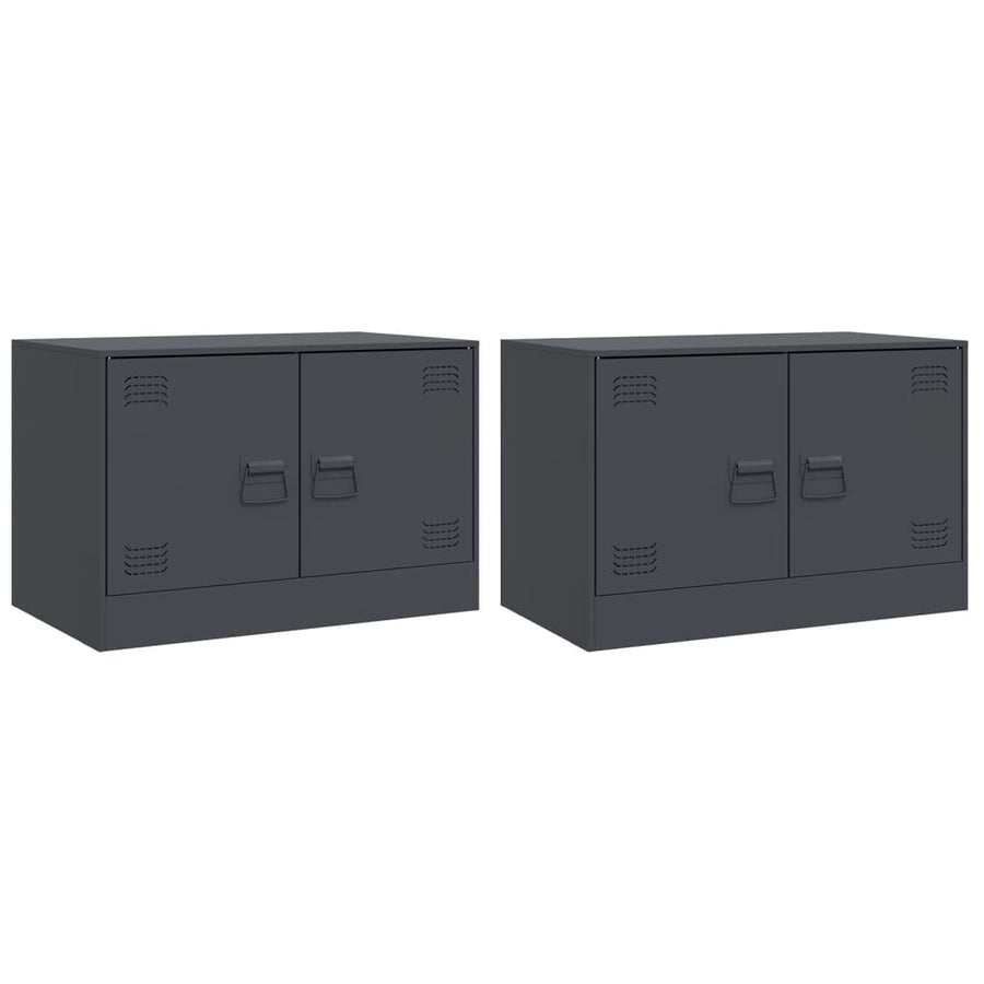Tv-meubelen 2 st 67x39x44 cm staal antracietkleurig