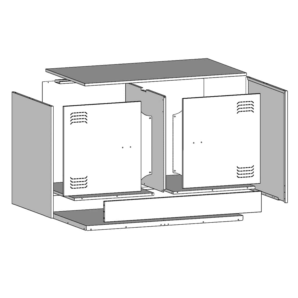 Tv-meubel 67x39x44 cm staal mosterdgeel