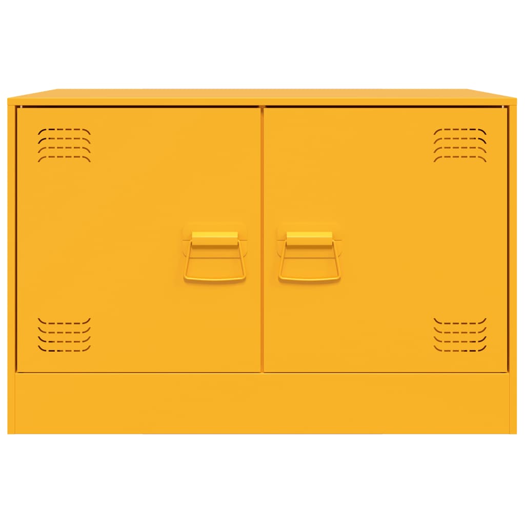 Tv-meubelen 2 st 67x39x44 cm staal mosterdgeel