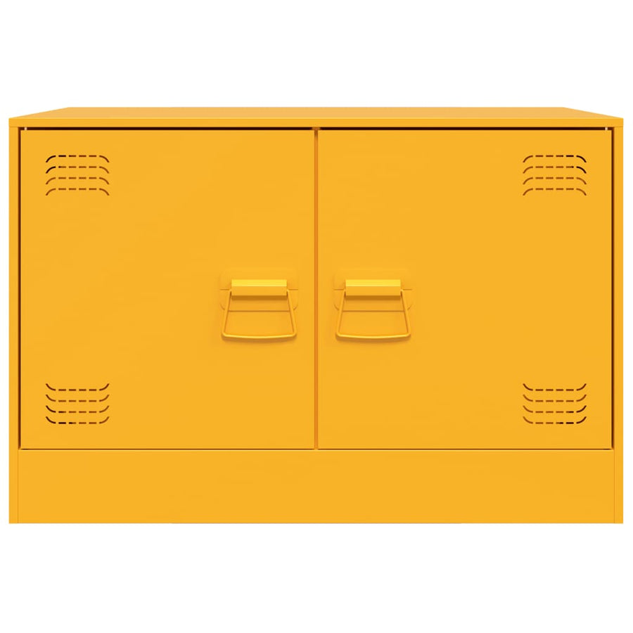 Tv-meubelen 2 st 67x39x44 cm staal mosterdgeel