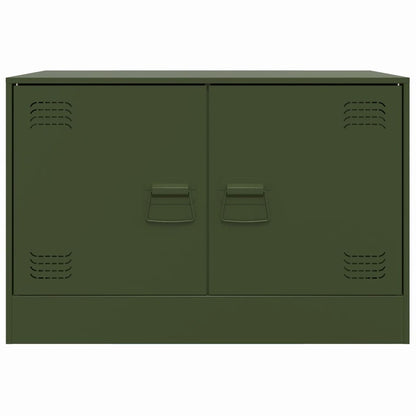 Tv-meubelen 2 st 67x39x44 cm staal olijfgroen