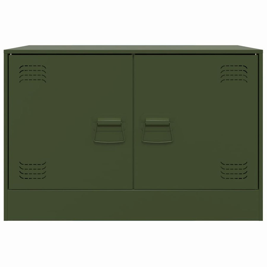 Tv-meubelen 2 st 67x39x44 cm staal olijfgroen