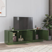 Tv-meubel 67x39x44 cm staal olijfgroen 2 stuks