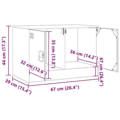 Tv-meubel 67x39x44 cm staal wit