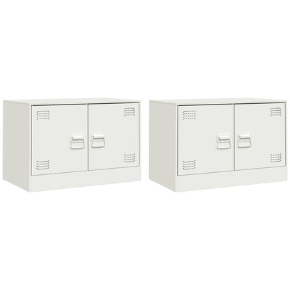 Tv-meubelen 2 st 67x39x44 cm staal wit