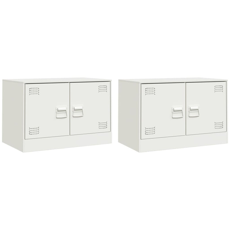 Tv-meubelen 2 st 67x39x44 cm staal wit