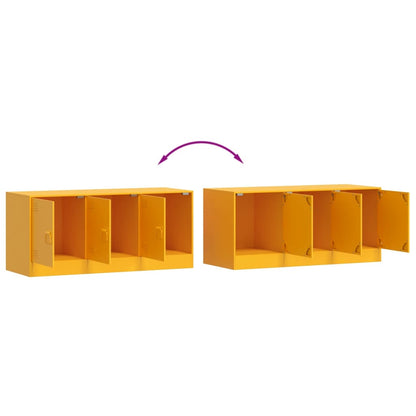 Tv-meubel 99x39x44 cm staal mosterdgeel