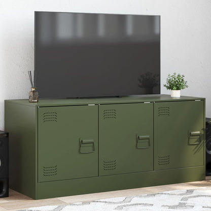 Tv-meubel 99x39x44 cm staal olijfgroen