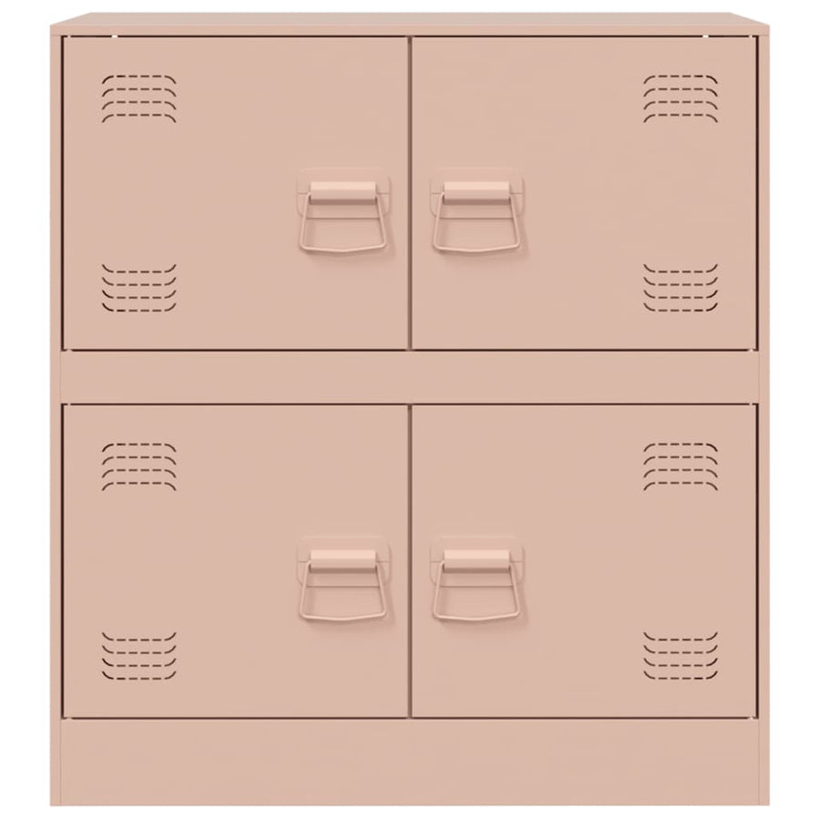 Dressoir 67x39x73 cm staal roze
