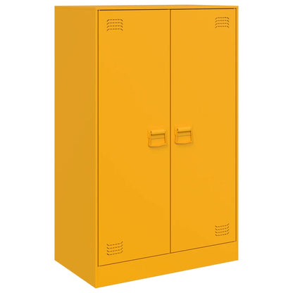 Dressoir 67x39x107 cm staal mosterdgeel