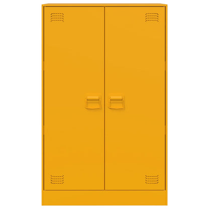 Dressoir 67x39x107 cm staal mosterdgeel