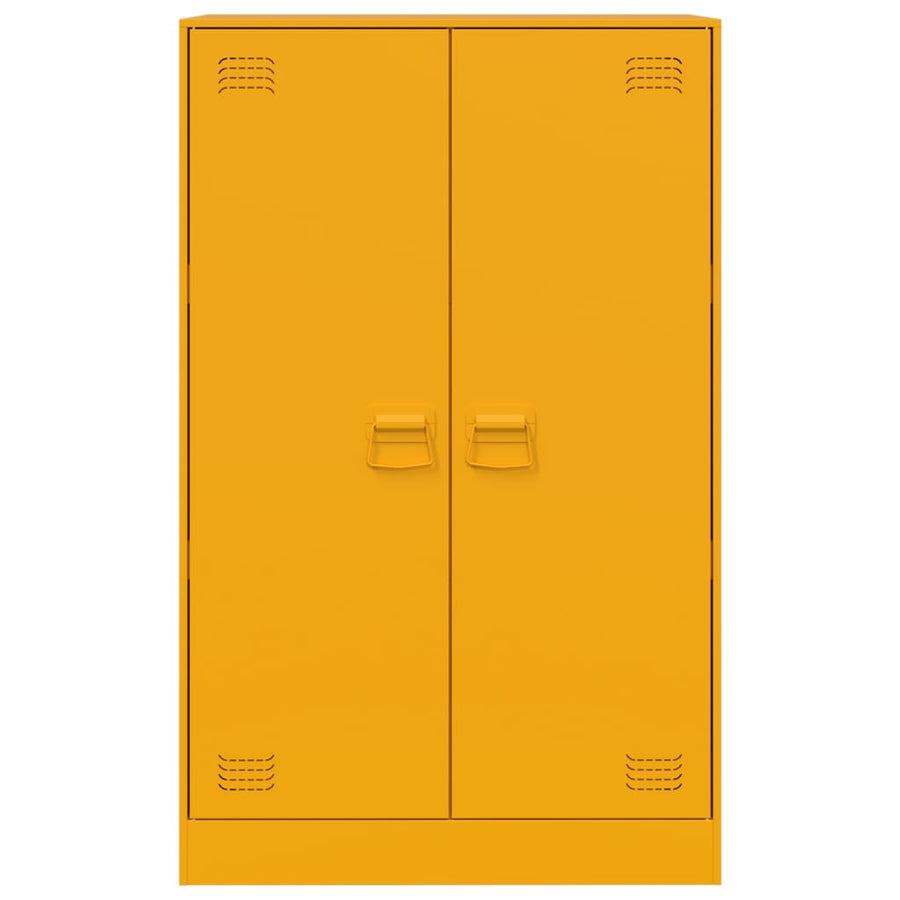 Dressoir 67x39x107 cm staal mosterdgeel