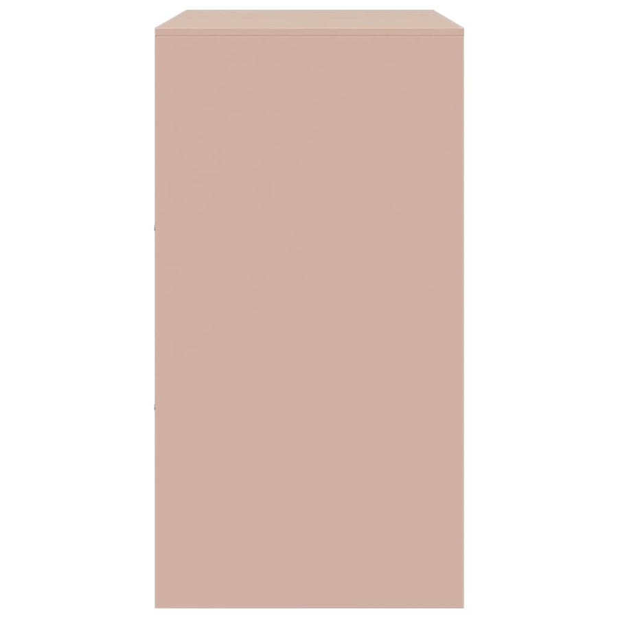 Dressoir 67x39x73 cm staal roze