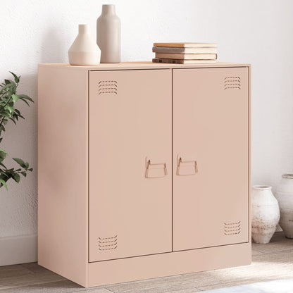 Dressoir 67x39x73 cm staal roze