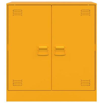 Dressoir 67x39x73 cm staal mosterdgeel