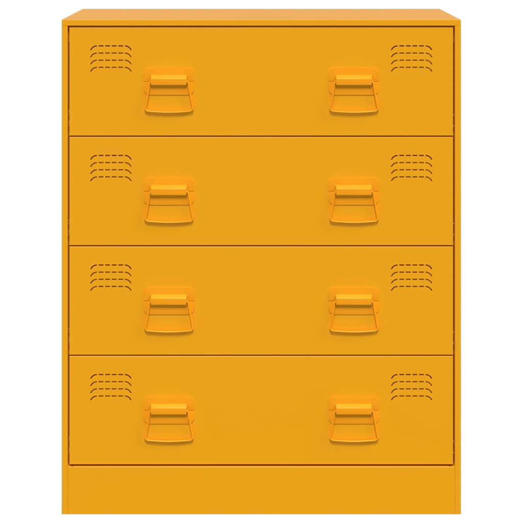 Dressoir 67x39x83 cm staal mosterdgeel