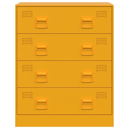 Dressoir 67x39x83 cm staal mosterdgeel