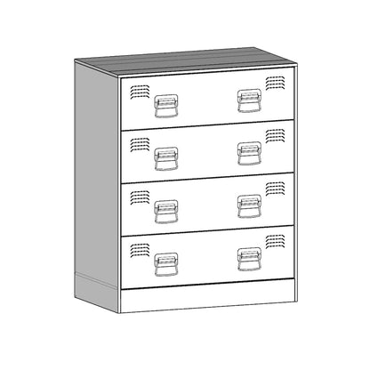 Dressoir 67x39x83 cm staal wit