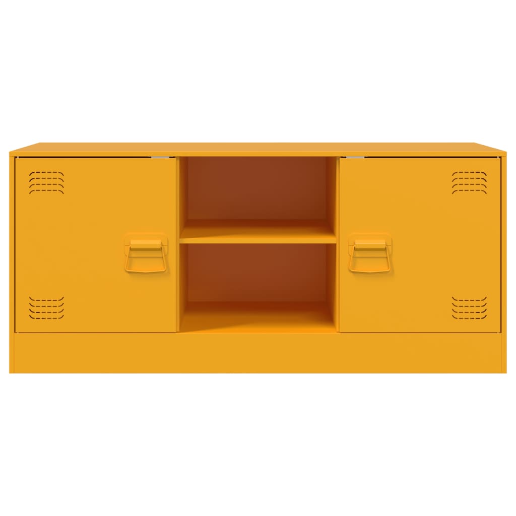 Tv-meubel 99x39x44 cm staal mosterdgeel