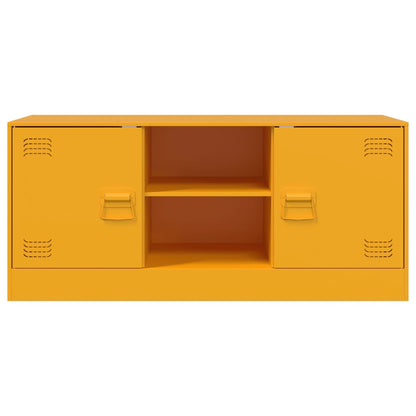 Tv-meubel 99x39x44 cm staal mosterdgeel