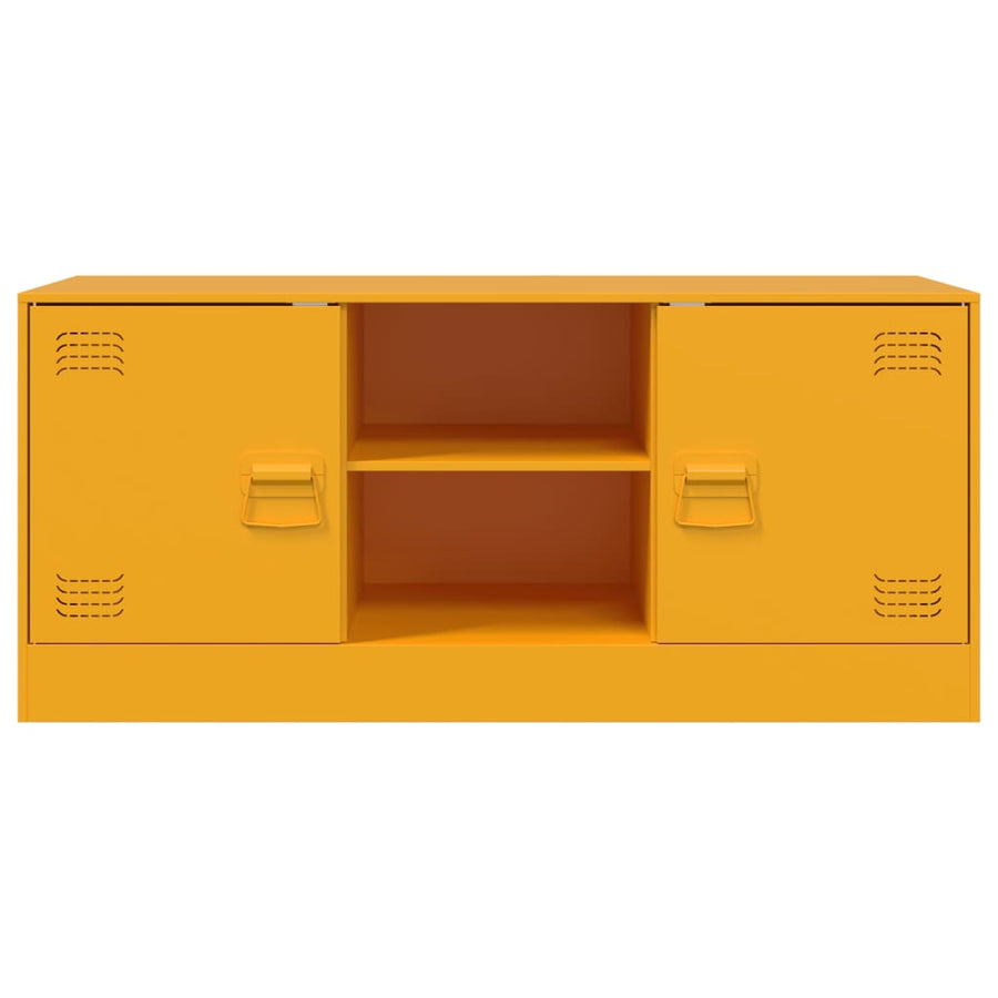 Tv-meubel 99x39x44 cm staal mosterdgeel