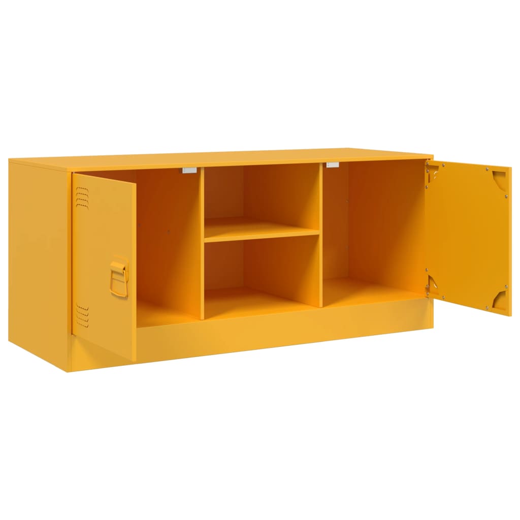 Tv-meubel 99x39x44 cm staal mosterdgeel