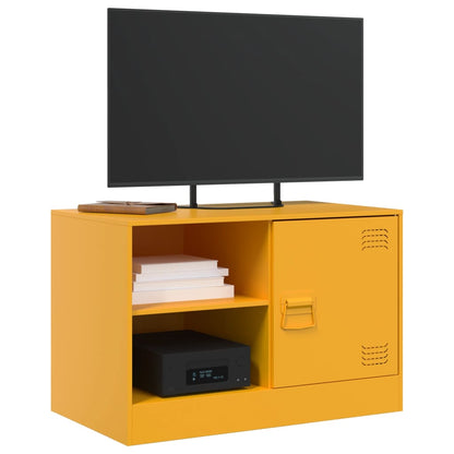 Tv-meubel 67x39x44 cm staal mosterdgeel