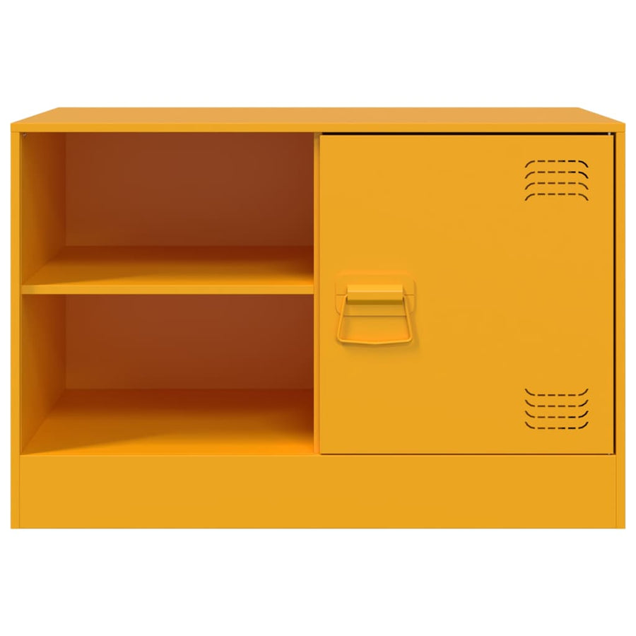 Tv-meubel 67x39x44 cm staal mosterdgeel