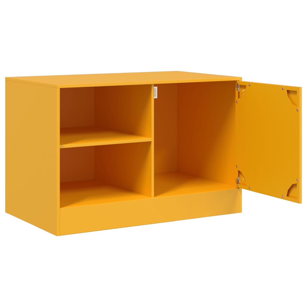 Tv-meubel 67x39x44 cm staal mosterdgeel