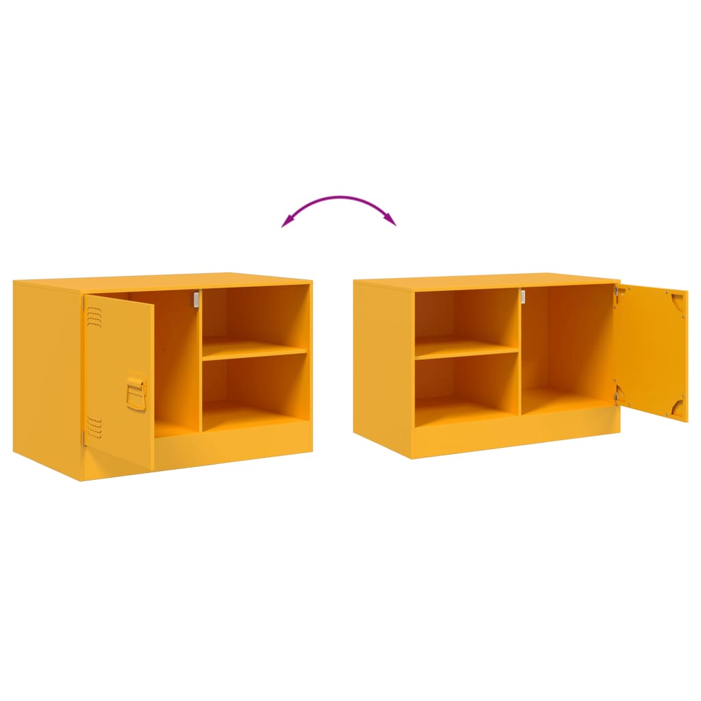 Tv-meubel 67x39x44 cm staal mosterdgeel