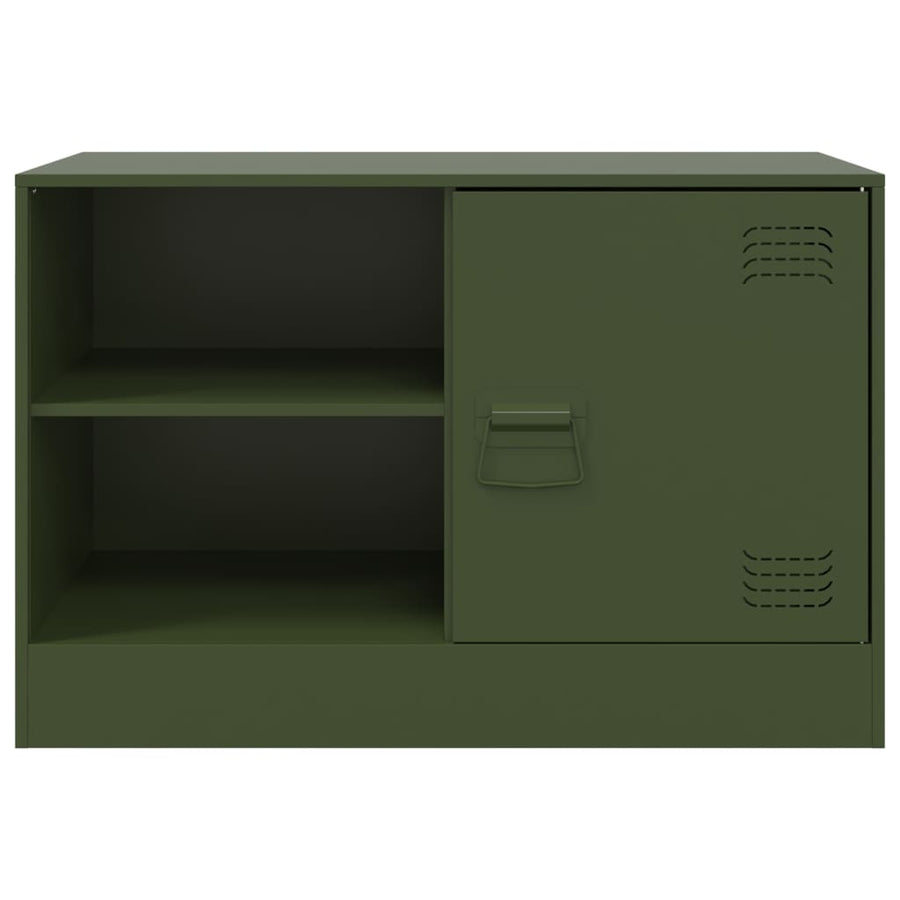 Nachtkastjes 2 st 67x39x44 cm staal olijfgroen