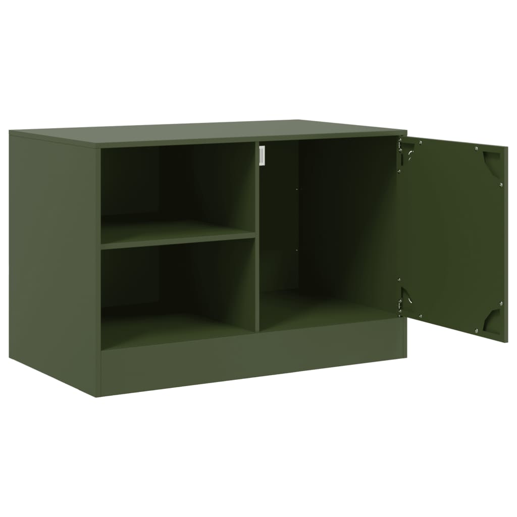Nachtkastjes 2 st 67x39x44 cm staal olijfgroen
