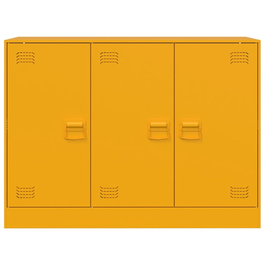 Dressoir 99x39x73 cm staal mosterdgeel