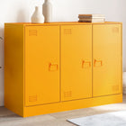 Dressoir 99x39x73 cm staal mosterdgeel muurmontage
