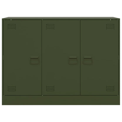 Dressoir 99x39x73 cm staal olijfgroen