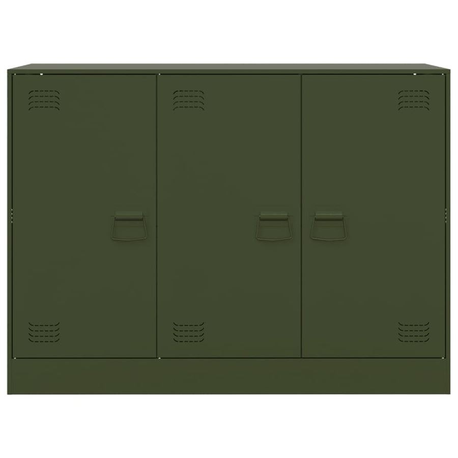 Dressoir 99x39x73 cm staal olijfgroen