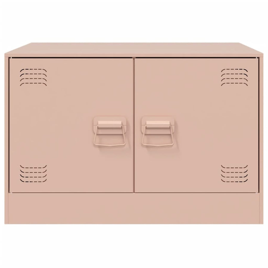 Salontafel 67x50x44 cm staal roze