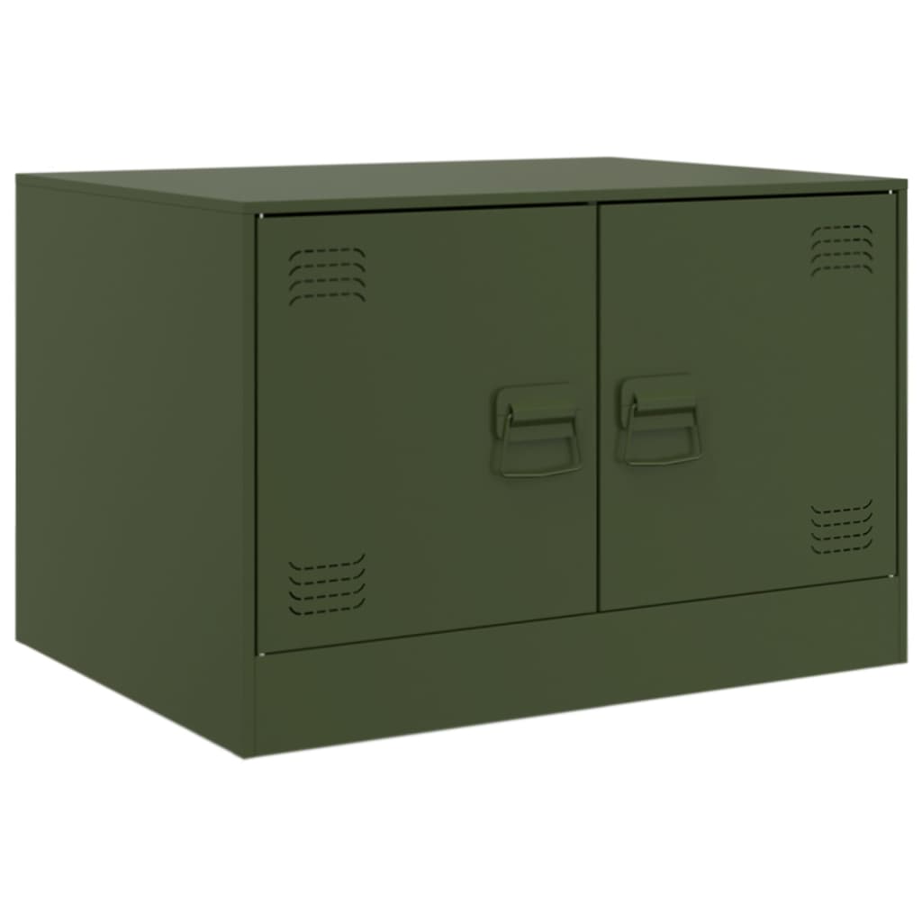 Salontafel 67x50x44 cm staal olijfgroen