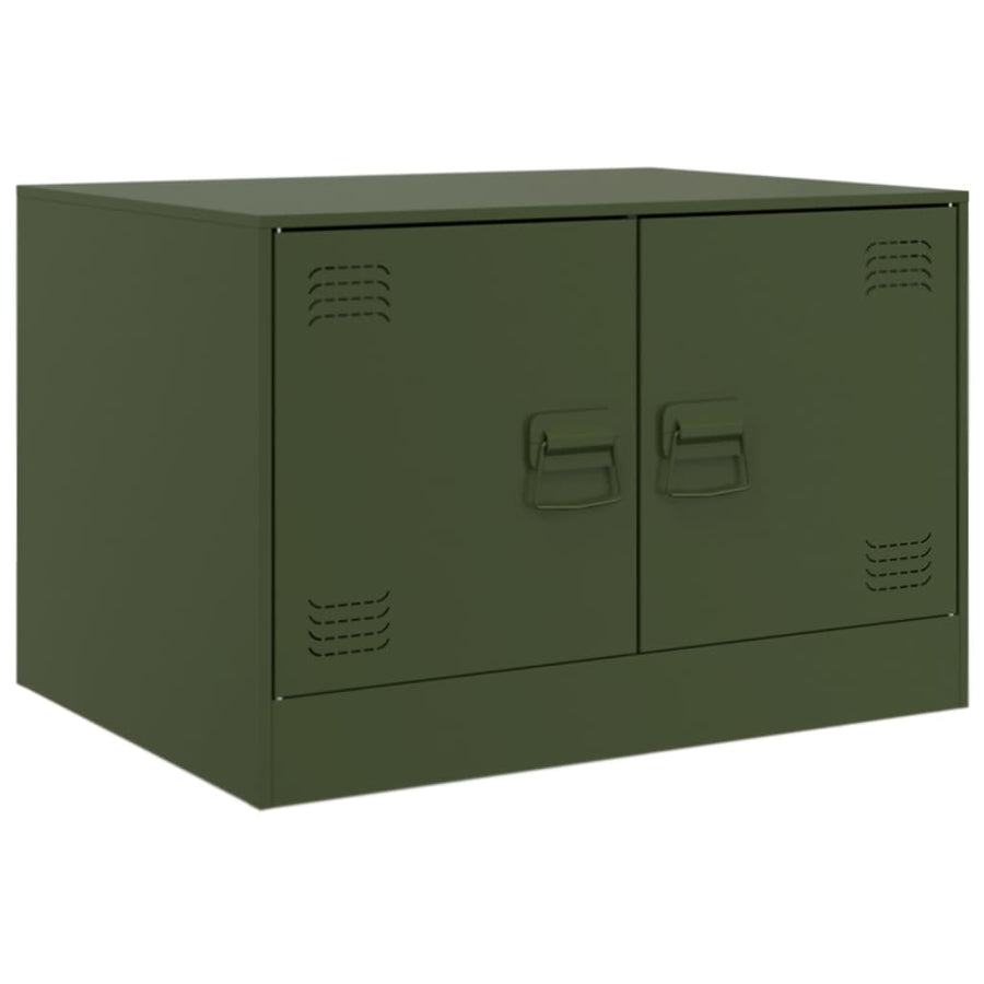 Salontafel 67x50x44 cm staal olijfgroen