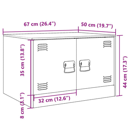 Salontafel 67x50x44 cm staal olijfgroen