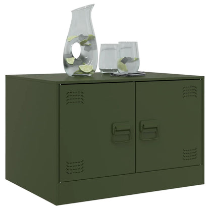 Salontafel 67x50x44 cm staal olijfgroen