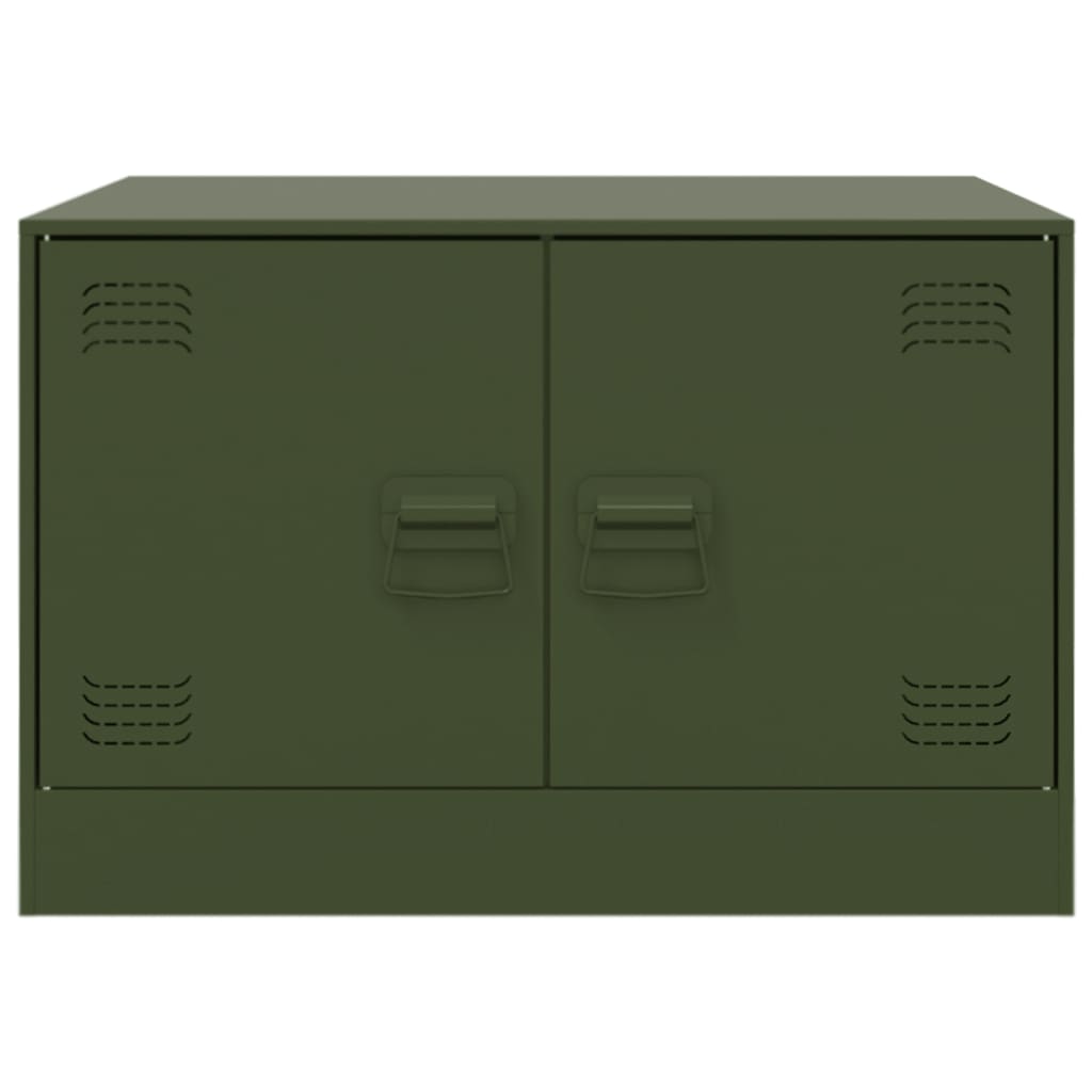 Salontafel 67x50x44 cm staal olijfgroen