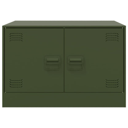 Salontafel 67x50x44 cm staal olijfgroen