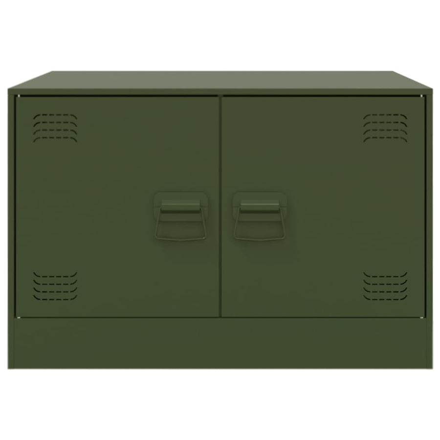 Salontafel 67x50x44 cm staal olijfgroen