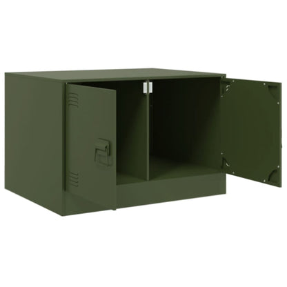 Salontafel 67x50x44 cm staal olijfgroen