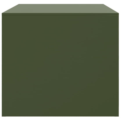 Salontafel 67x50x44 cm staal olijfgroen