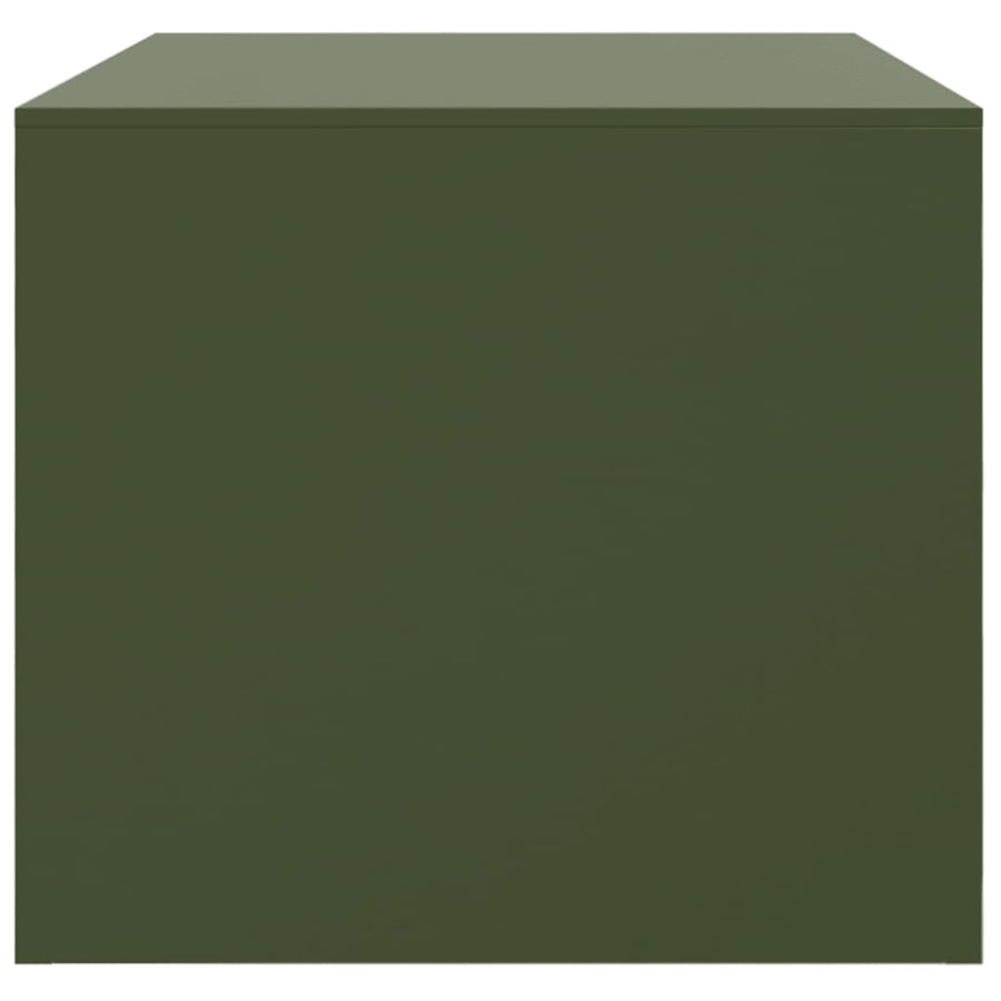 Salontafel 67x50x44 cm staal olijfgroen