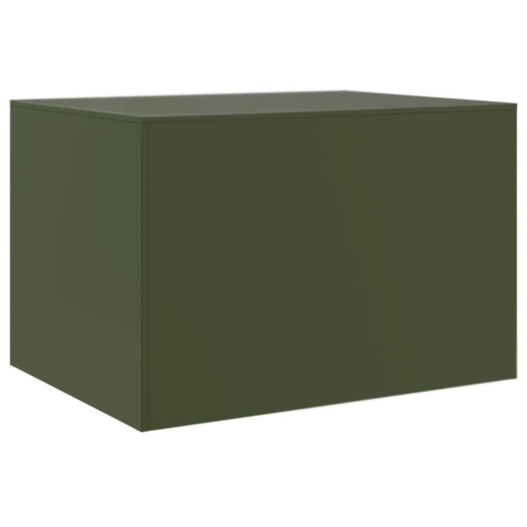 Salontafel 67x50x44 cm staal olijfgroen