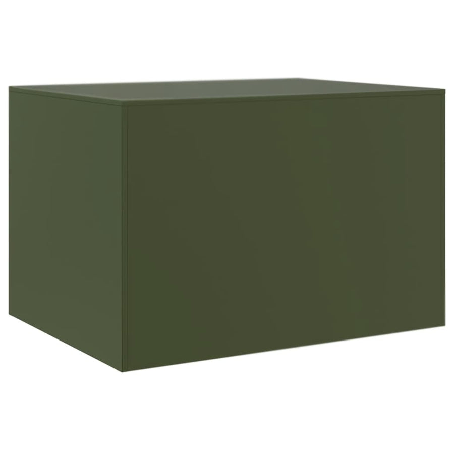 Salontafel 67x50x44 cm staal olijfgroen