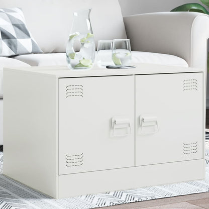 Salontafel 67x50x44 cm staal wit